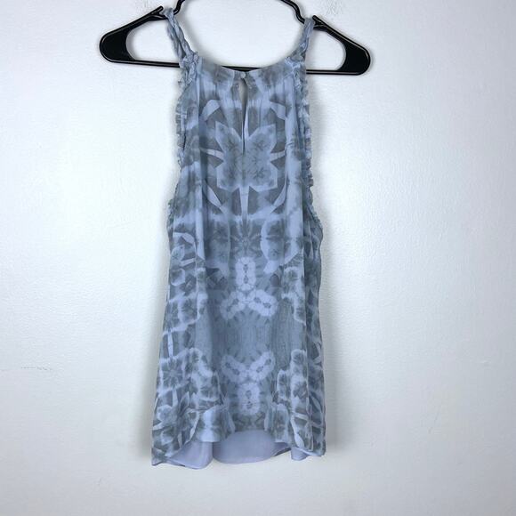 Banana Republic Silk Tank Blouse Flowy Halter Abstract Light Blue Size Medium - Picture 8 of 11